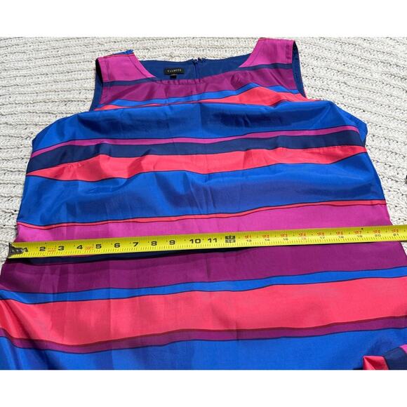 Talbots Sheath Dress Striped Lined Women's Plus Size 18 Blue Pink Red *Tiny Flaw - Picture 6 of 13